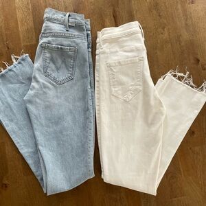 Two pairs of mother jeans 25